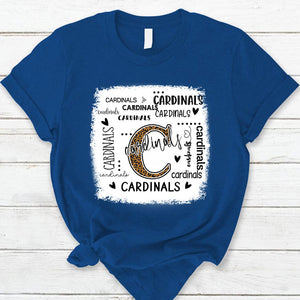 Cardinals Leopard Teacher T-Shirt