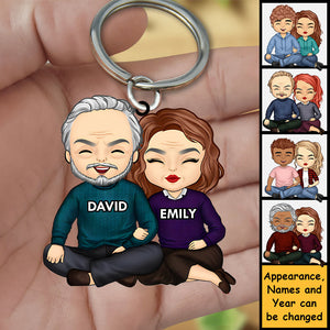 Personalized Couple Acrylic Keychain- Gift For Couple, Anniversary, Engagement, Wedding, Marriage Gift