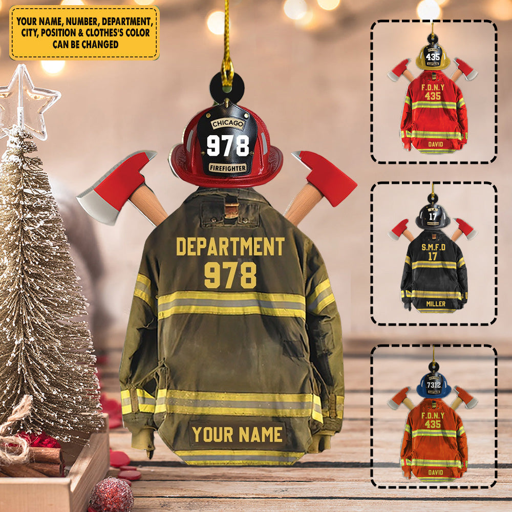 Proud Firefighter Personalized Ornament Gift For Firefighter Fireman