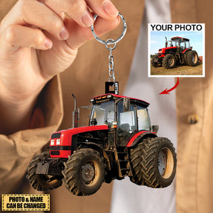 Personalized Tractor Acrylic Keychain-Gift For Farmer - Custom Your Photo