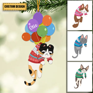 Personalized Balloon Cat Hanging Acrylic Christmas / Car Hanging Ornament