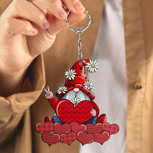 Gnomes With Hearts - Gift For Mom, Grandma - Personalized Acrylic Keychain