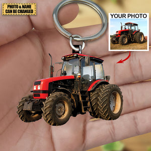 Personalized Tractor Acrylic Keychain-Gift For Farmer - Custom Your Photo