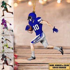 2023 New Release Personalized American Football Player Acrylic Christmas / Car Ornament - Gift For Football Player Football Lovers