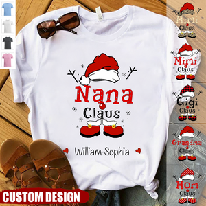 Personalized Grandma/Mom Claus Snowflake T-Shirt