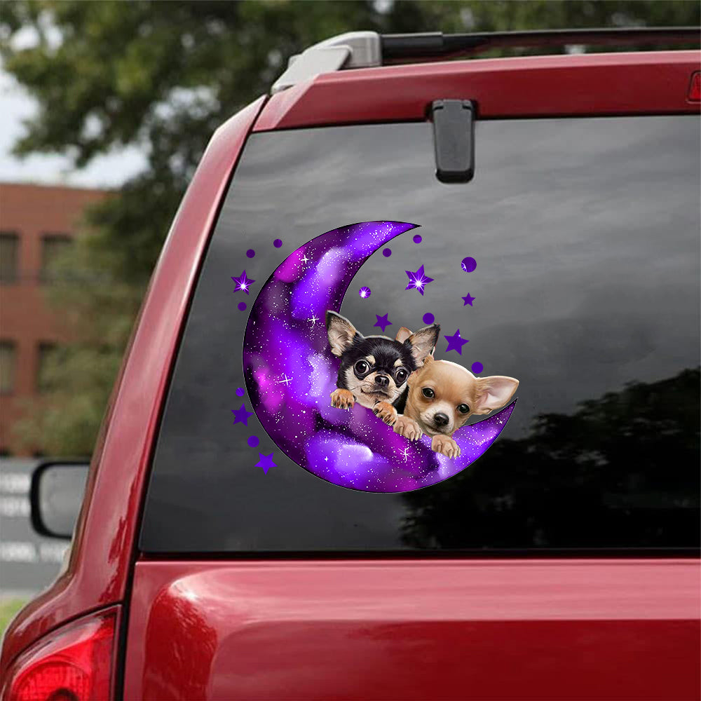 Chihuahuas I Love You To The Moon Decal