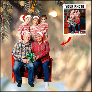 Personalized Love Family Upload Photo Christmas Ornament