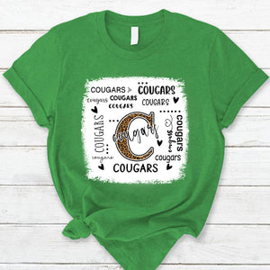 Cougars Leopard Teacher T-Shirt