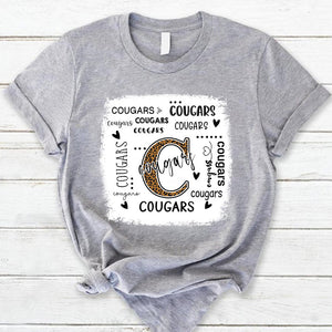 Cougars Leopard Teacher T-Shirt