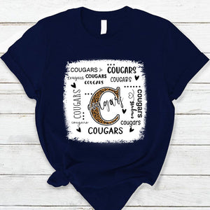 Cougars Leopard Teacher T-Shirt