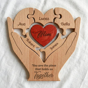 Mother's Day Gifts, Mom, Mother You Are The Piece That Hold Us Together - Personalized Wooden Family Puzzle