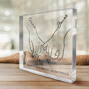 I Love You Forever & Always - Couple Personalized Custom Square Shaped Acrylic Plaque - Gift For Husband Wife, Anniversary