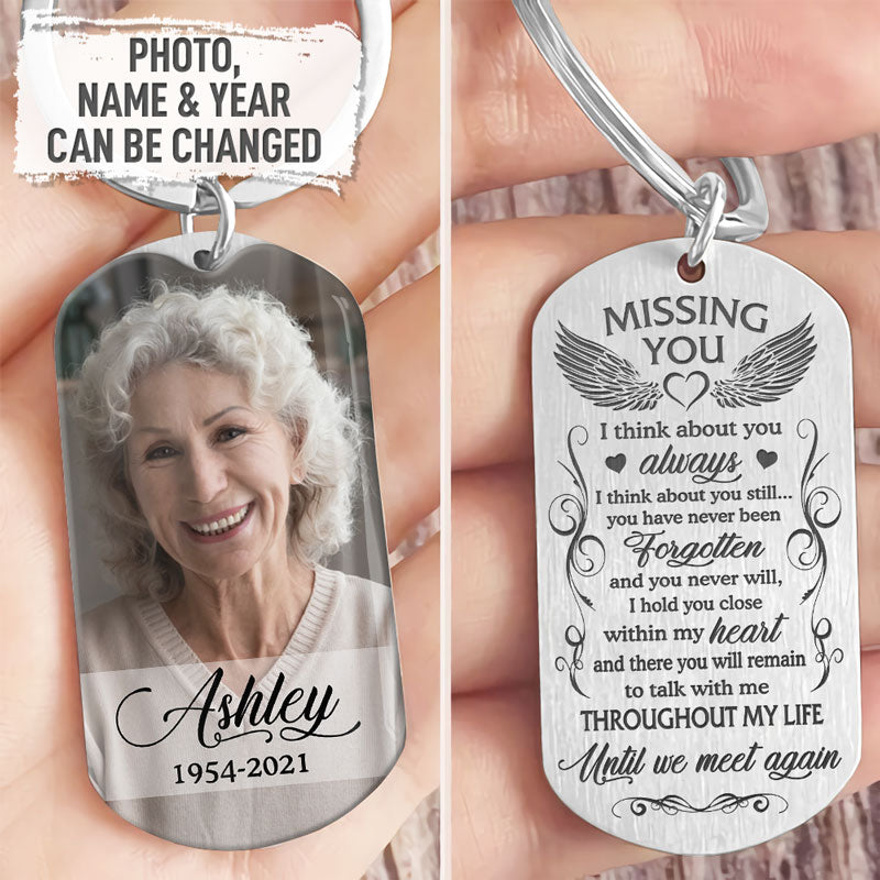 Until We Meet Again, Personalized Keychain, Memorial Gifts, Custom Photo
