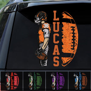 Personalized American Football Player Car Decal - Gift For American Football Lovers
