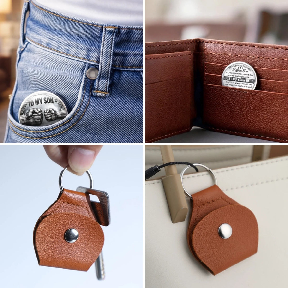Custom Pocket Hug - Personalized Keychain Birthday Gifts For Son - You Are Stronger Than You Think