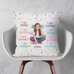 Custom Photo I Am Kind Personalized Photo Pillow-Gift For Kid/Family