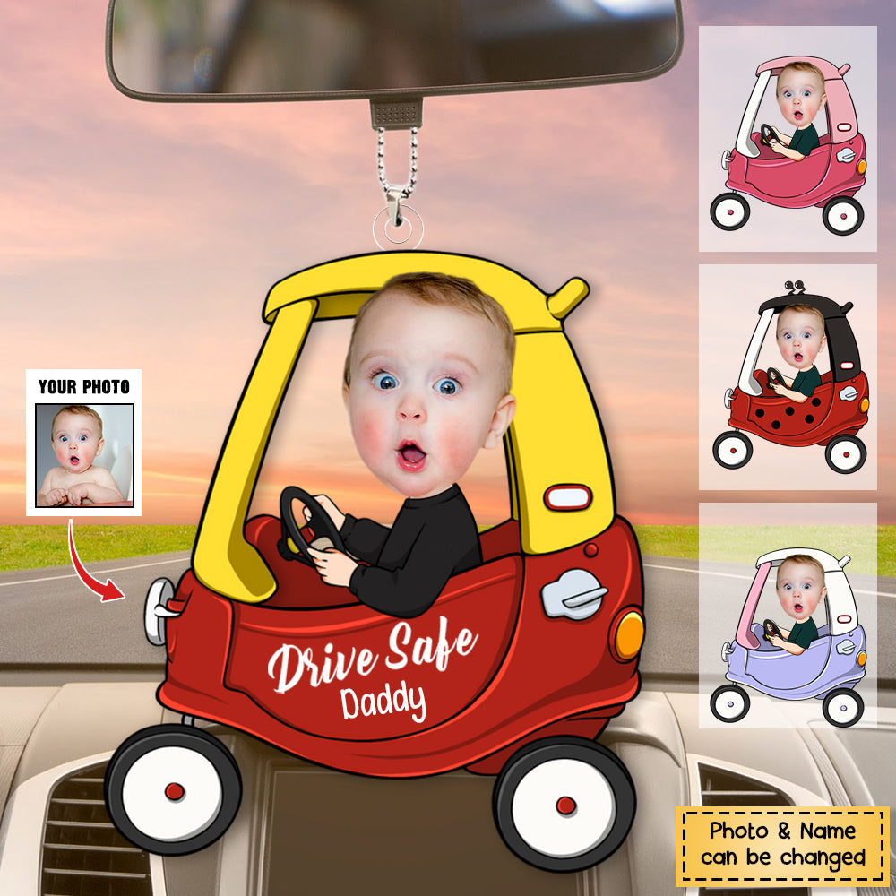 Drive Safe Daddy - Personalized Car Photo Ornament