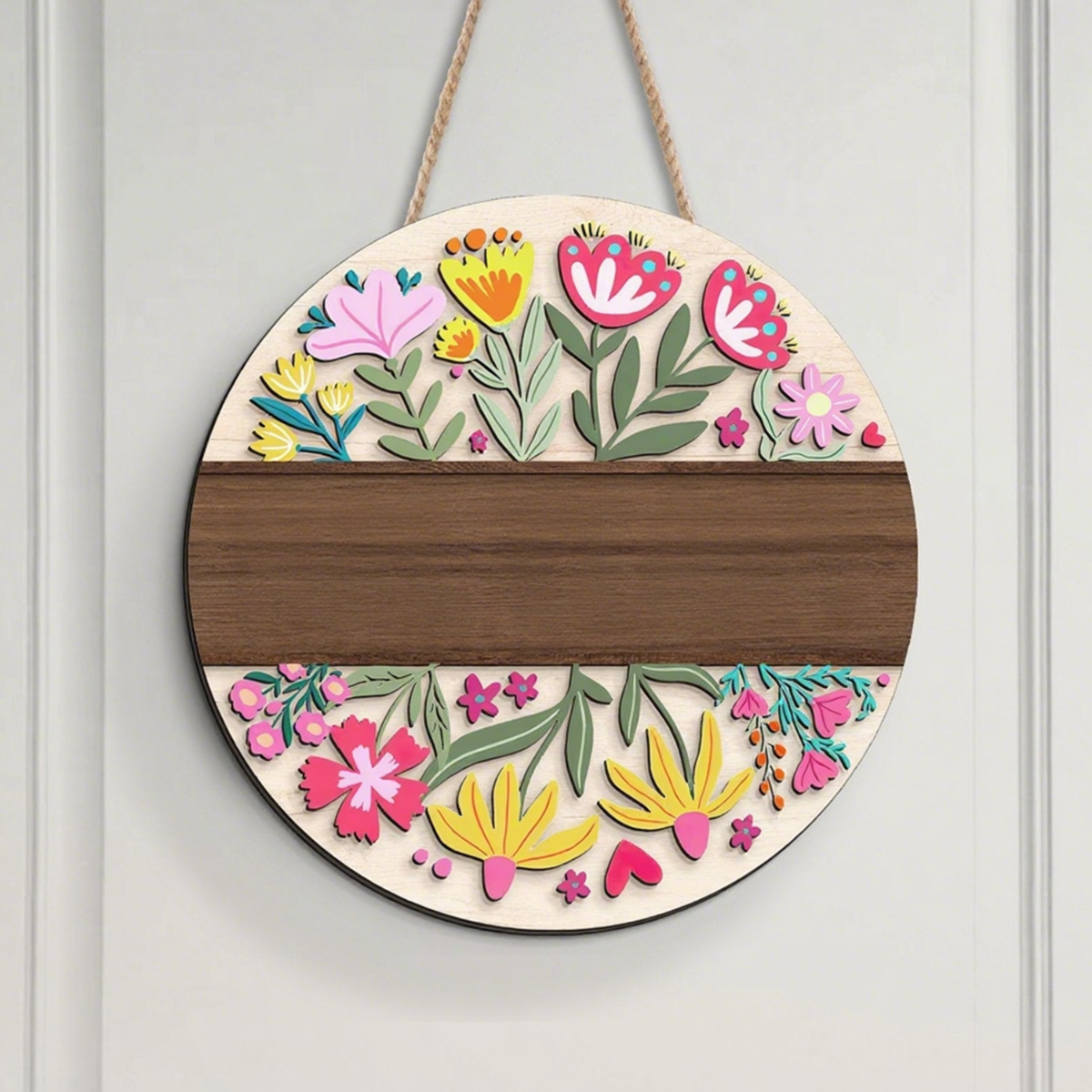 Teacher Flower Pattern - Personalized Shaped Wood Sign, Back To School Gift