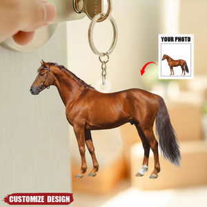 Personalized Horse Riding/Horse/Cowboy Upload Photo Acrylic Keychain