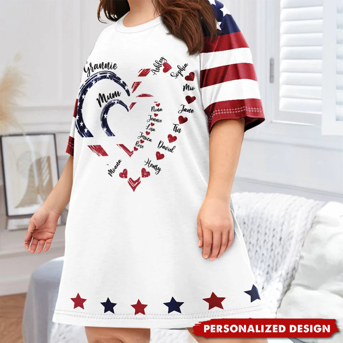 Mom's Grandma's Sweethearts Personalized Women's Sleep Tee