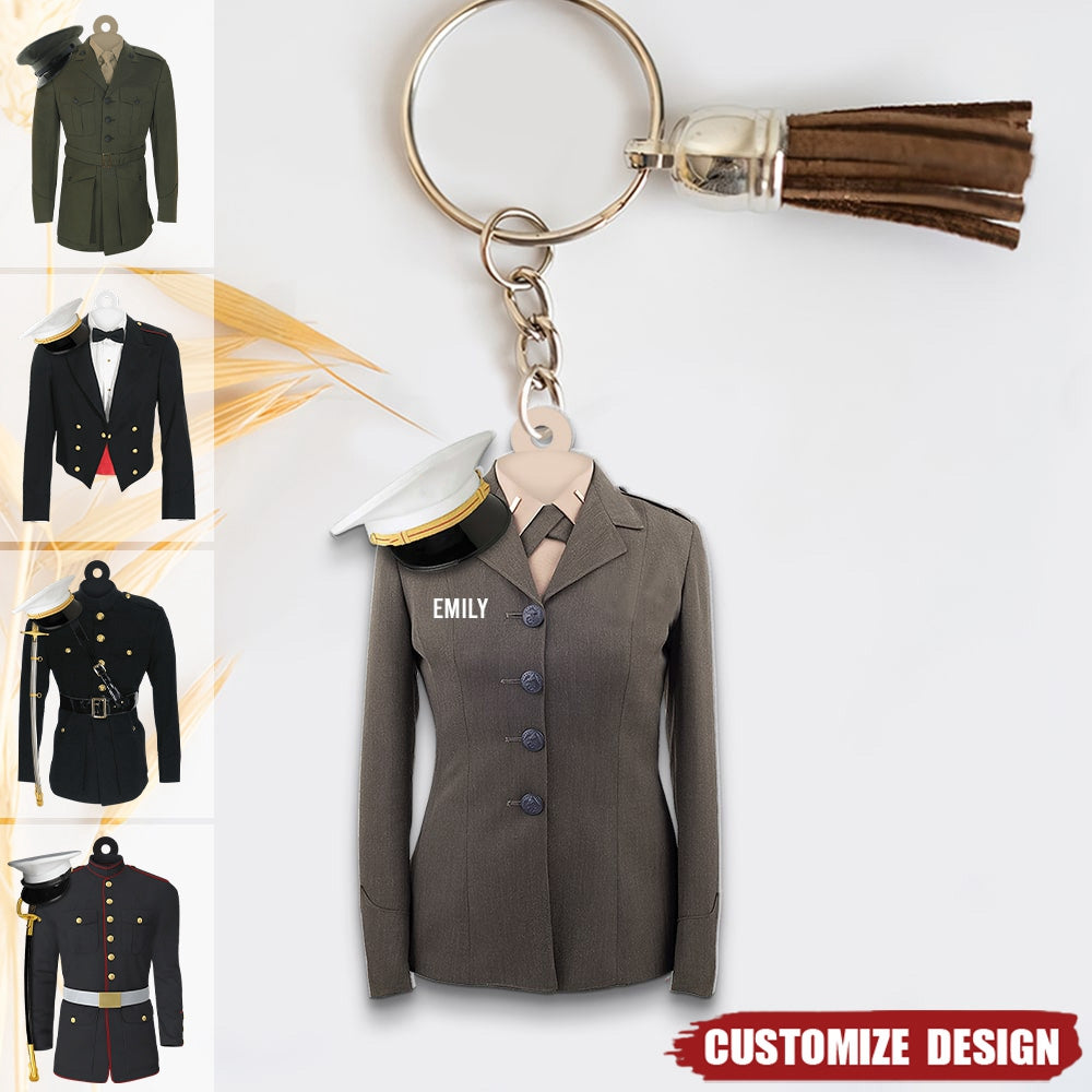 Uniform On A Clothes Hanger- Personalized Keychain