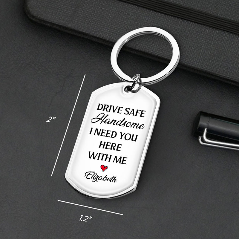 I Need You Here With Me - Couple Personalized Custom Keychain - Gift For Husband Wife, Anniversary