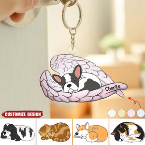 Angel Pet - Memorial Gift For Dog Lover, Cat Lover - Personalized Acrylic Keychain