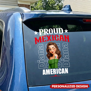 American Grown With Mexican Puerto Rican Cuban Hispanic Roots-Personalized Car Decal
