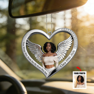 Our Wings Were Ready But My Heart Was Not - Personalized Memorial Shaped Car Ornament