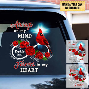 Family Loss Cardinal Rose Infinite Love Memorial Gift Personalized Decal