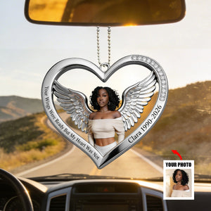 Our Wings Were Ready But My Heart Was Not - Personalized Memorial Shaped Car Ornament