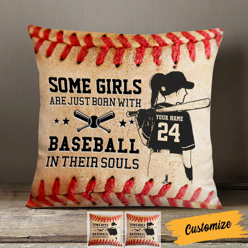 Some Boys Are Just Born With Baseball Personalized Pillowcase