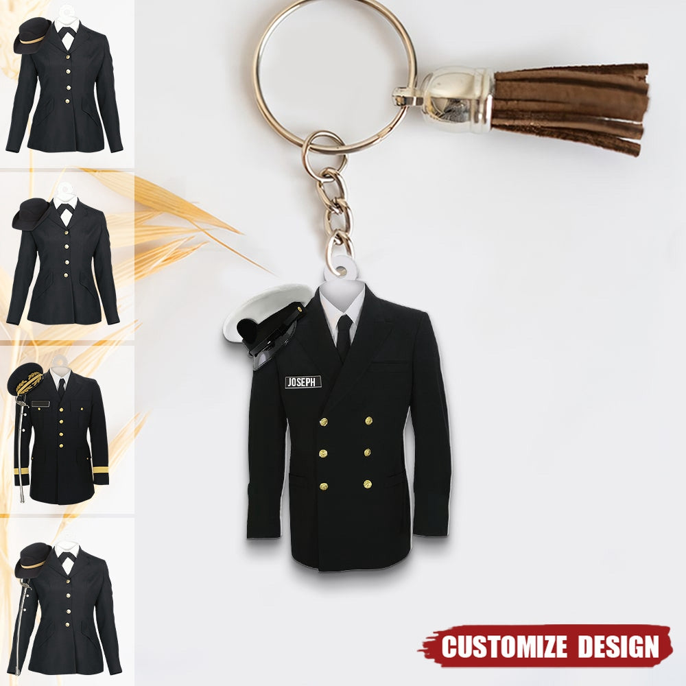 Uniform On A Clothes Hanger- Personalized Keychain