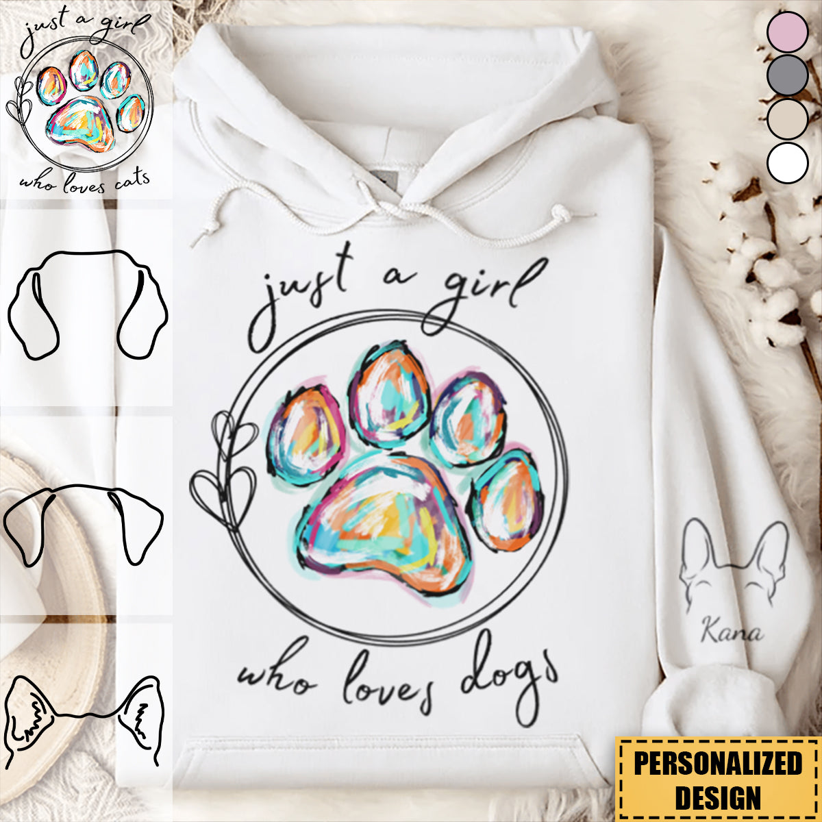 Just A Girl Who Loves Dogs-Personalized Unisex Sweatshirt&Hoodie-Gift For Pet Lovers