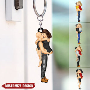 Couple Kissing - Gift For Couples - Personalized Acrylic Keychain