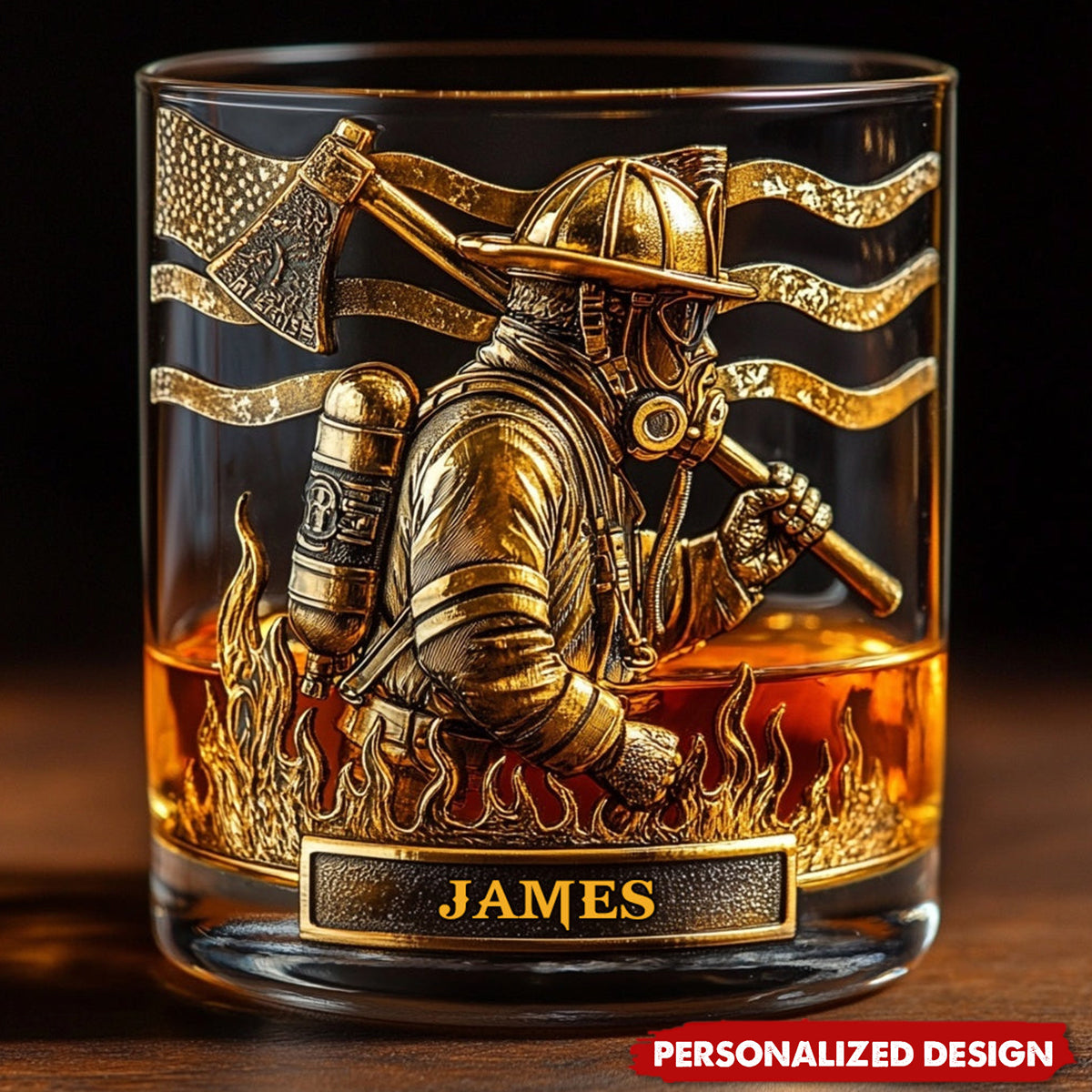 Proud Firefighter - Personalized Firefighter Whiskey Glass