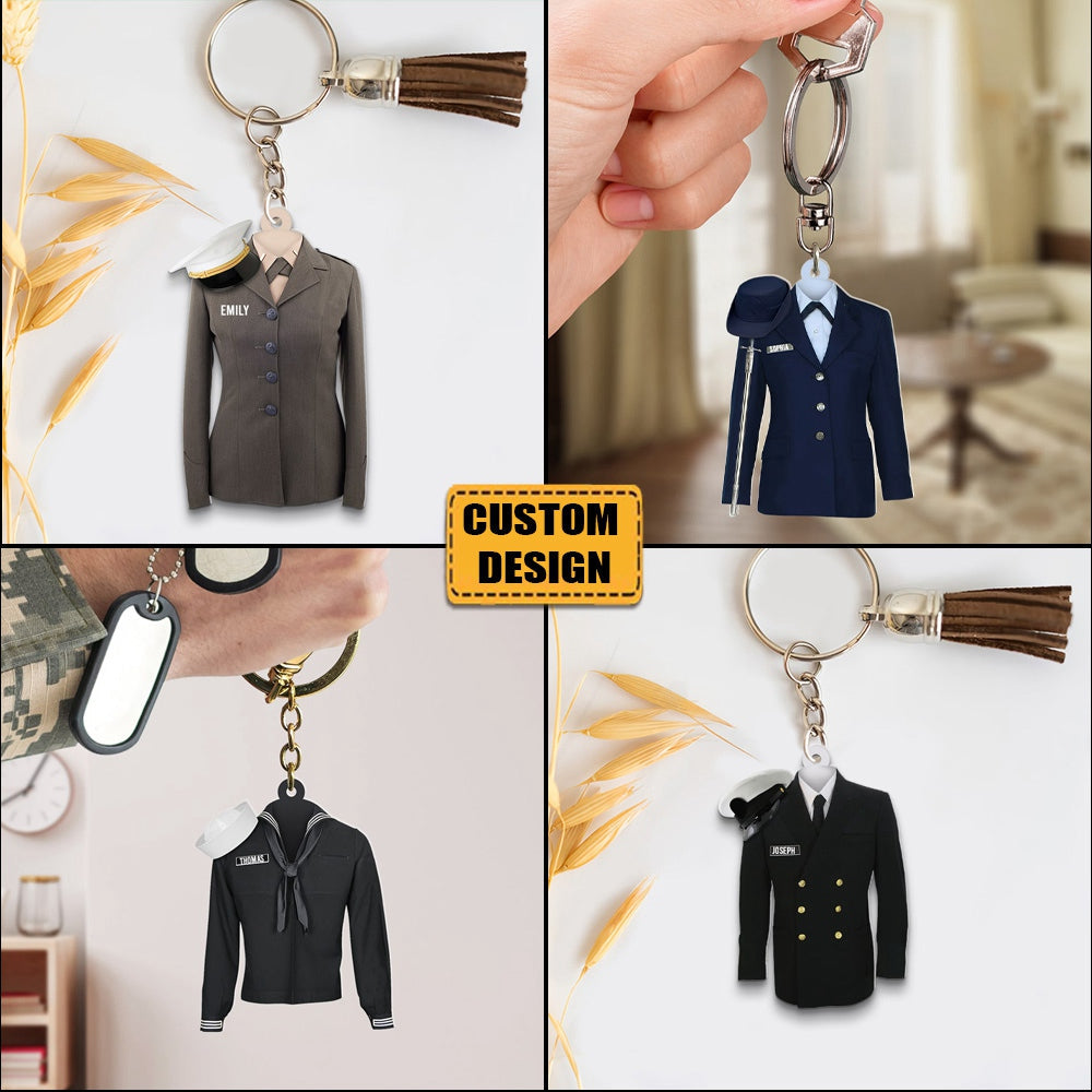 Uniform On A Clothes Hanger- Personalized Keychain