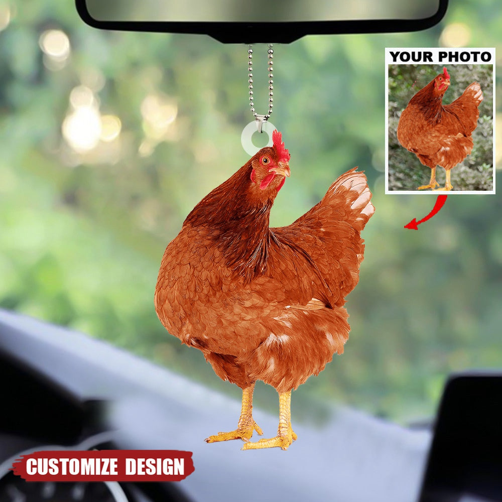 Personalized Cock/Rooster/Hen/Chicken Upload Photo Hanging Ornament
