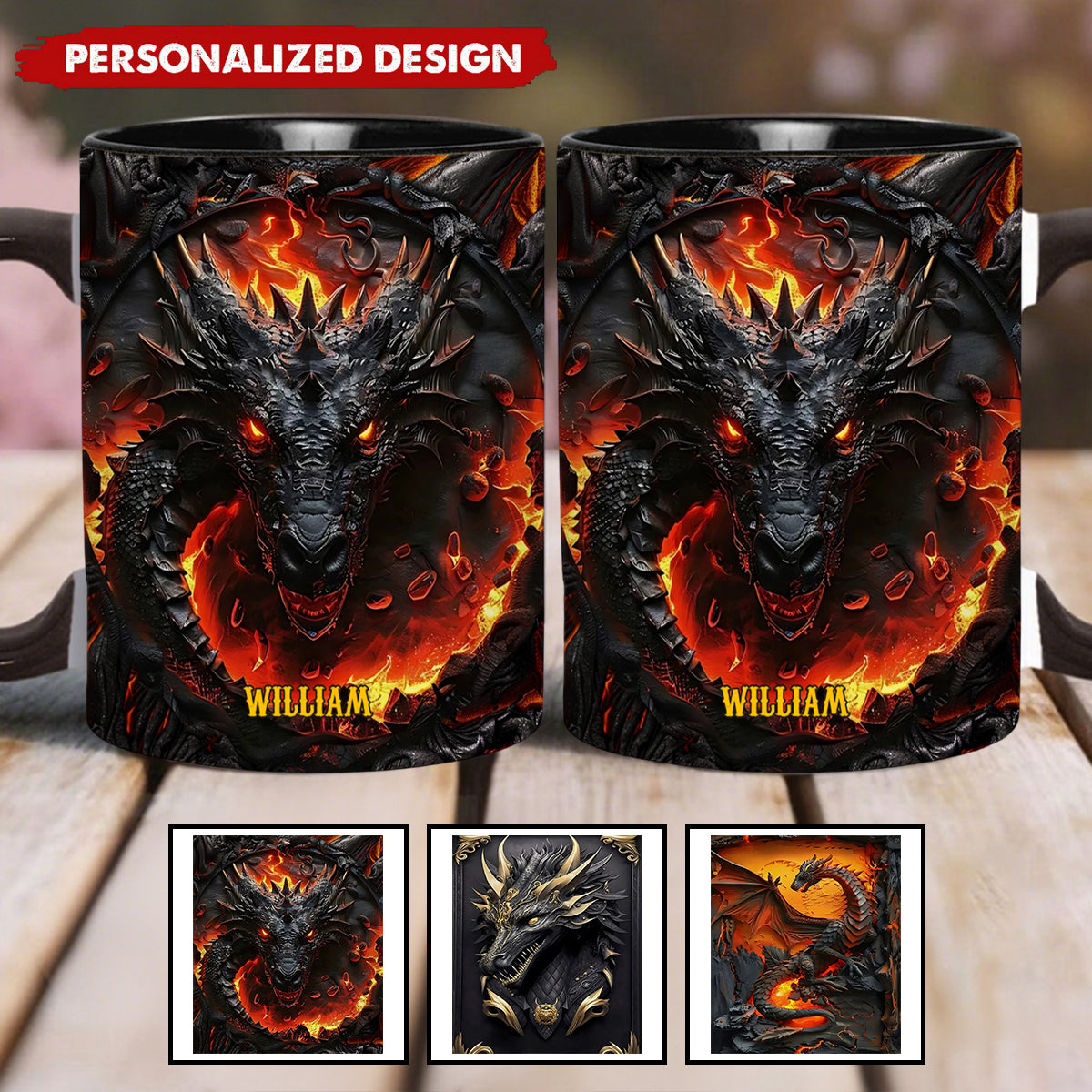 Love Dragons - Personalized Dragon Accent Mug