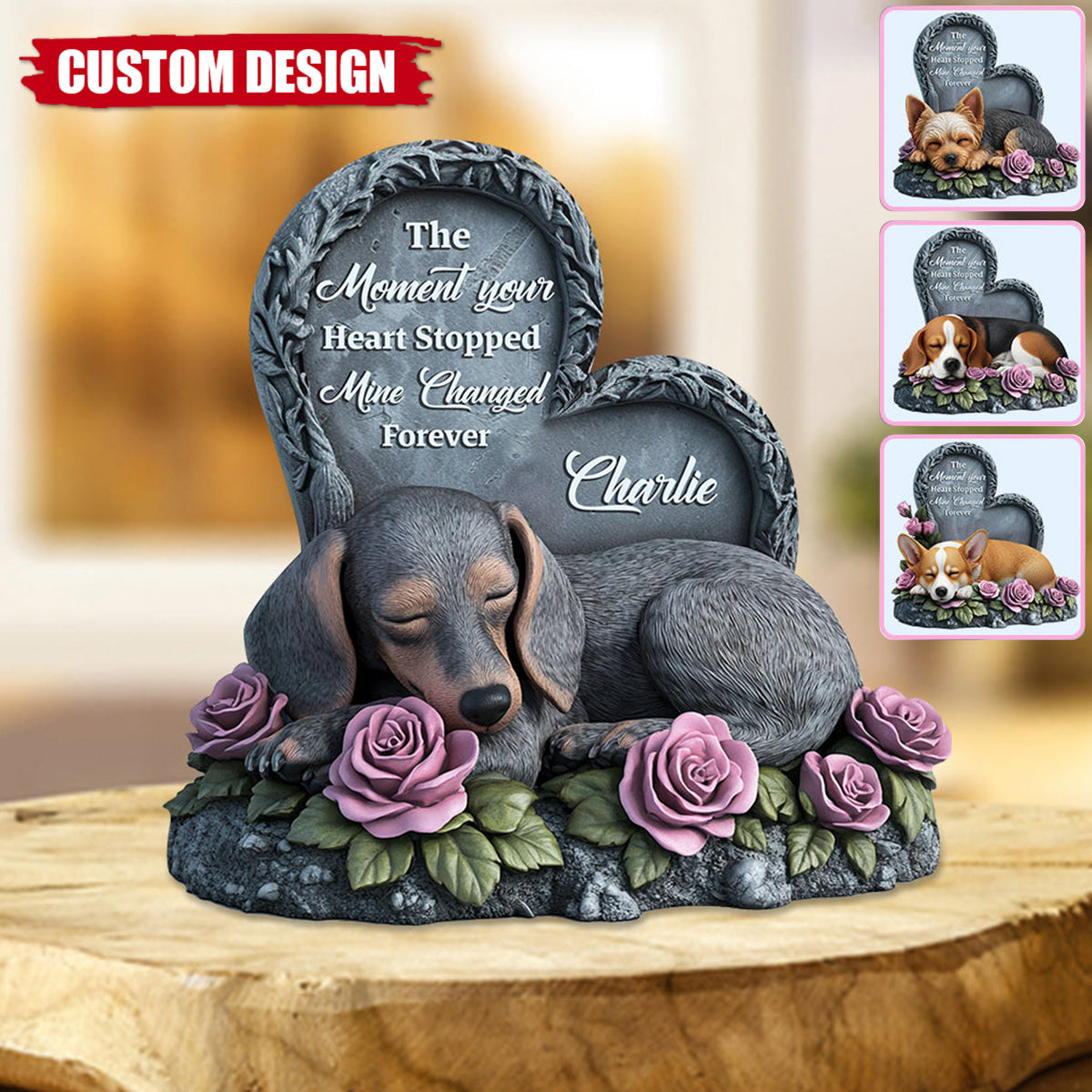 Forever In My Heart - Personalized Dog Custom Shaped Acrylic Plaque