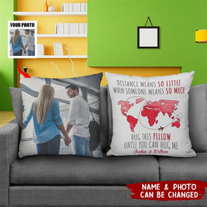 Personalized Distance Means So Little Couple Throw Pillow