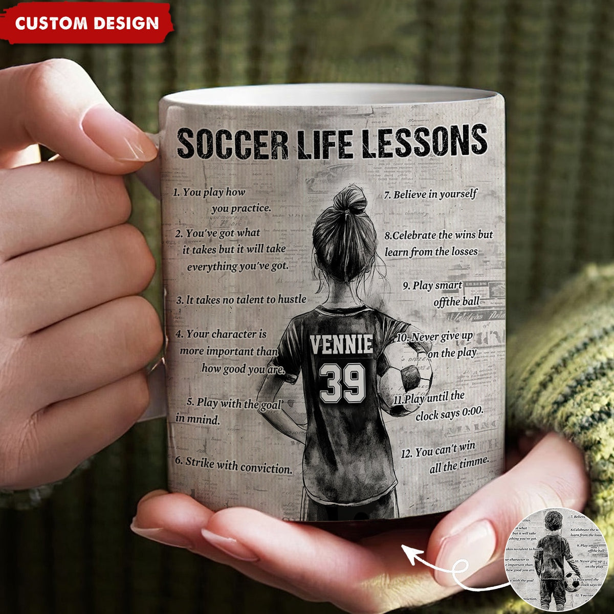 Personalized Soccer Mug For Kids -Gift For Young Soccer Fans