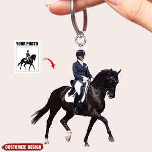 Personalized Horse Riding/Horse/Cowboy Upload Photo Acrylic Keychain