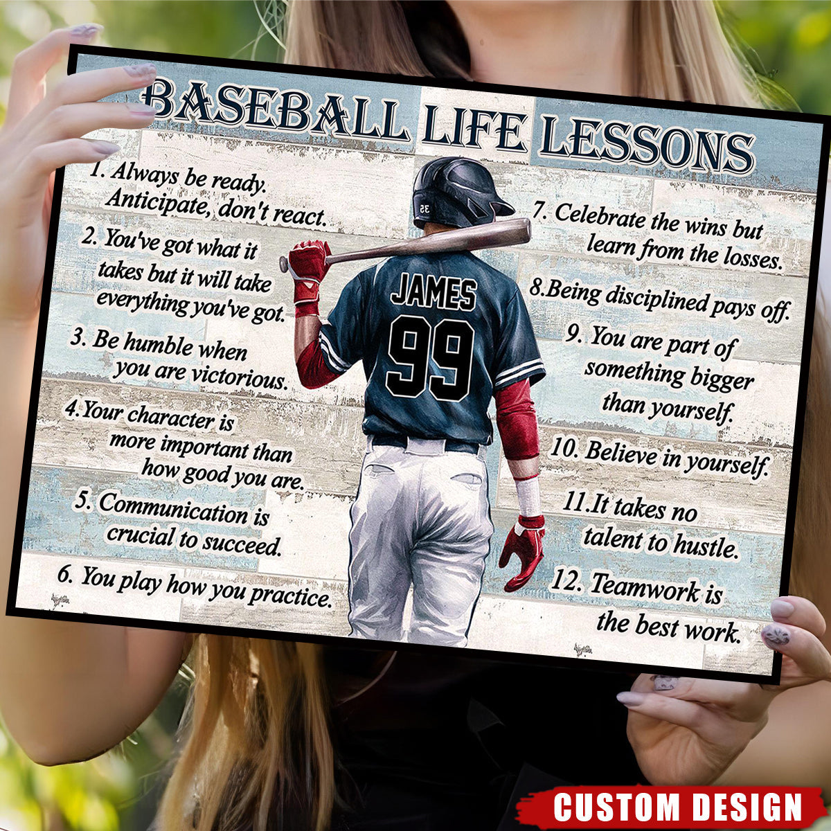 Baseball Life Lessons -Personalized Poster, Gift For Baseball Lover