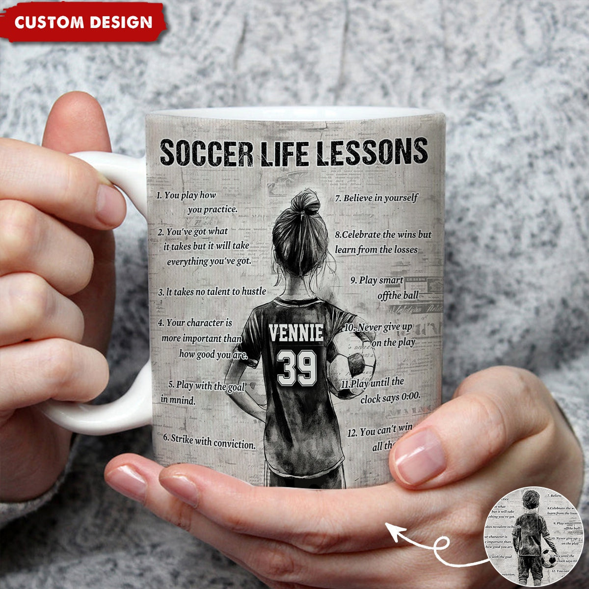 Personalized Soccer Mug For Kids -Gift For Young Soccer Fans