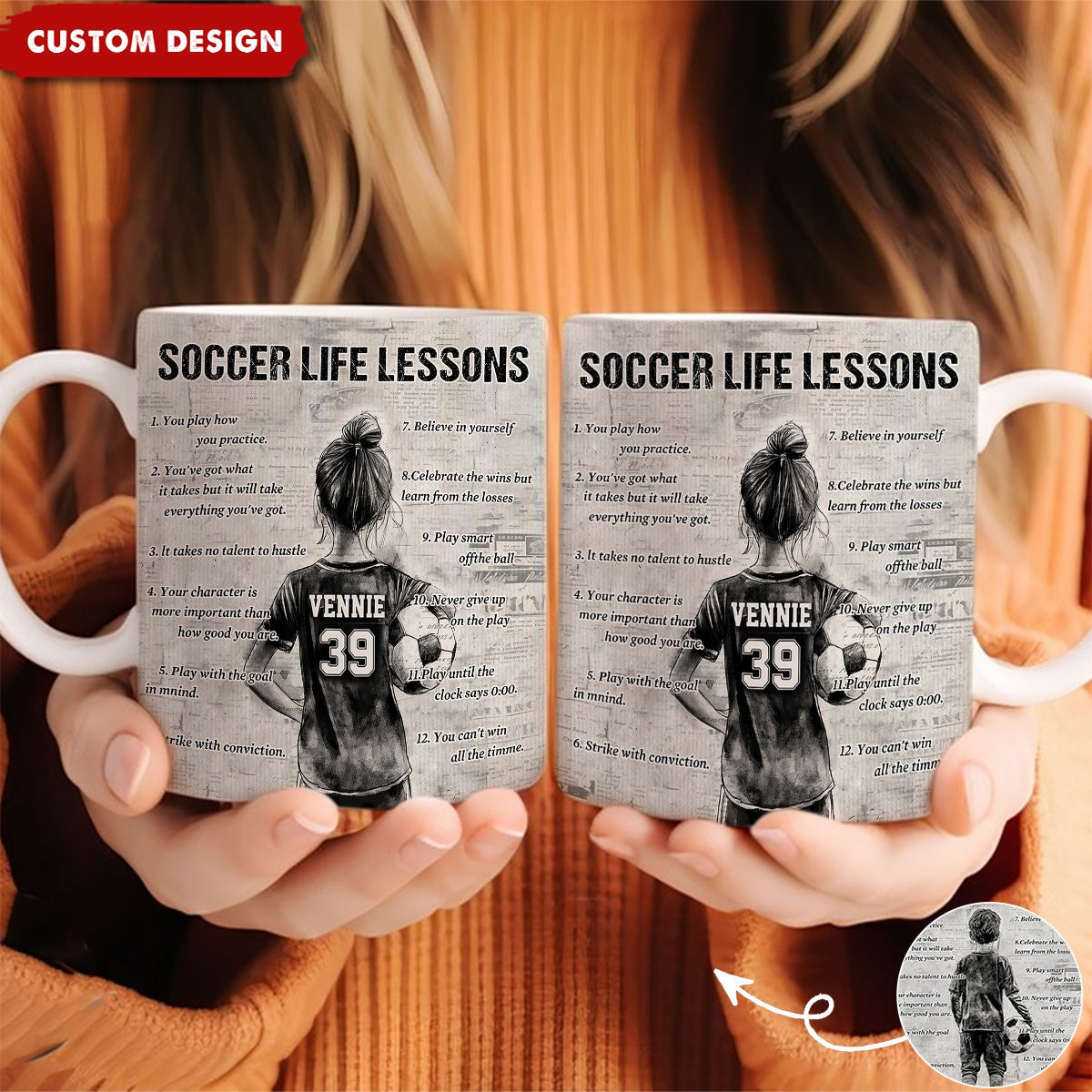 Personalized Soccer Mug For Kids -Gift For Young Soccer Fans
