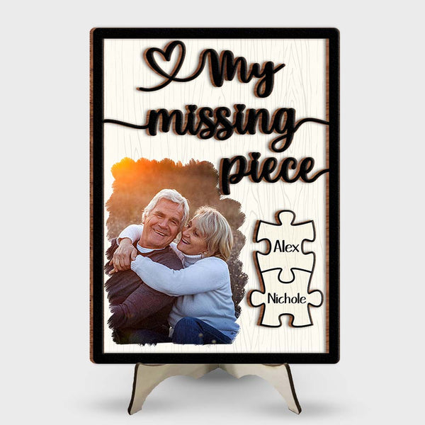 Gift For Couple My Missing Piece 2-Layer Wooden Plaque