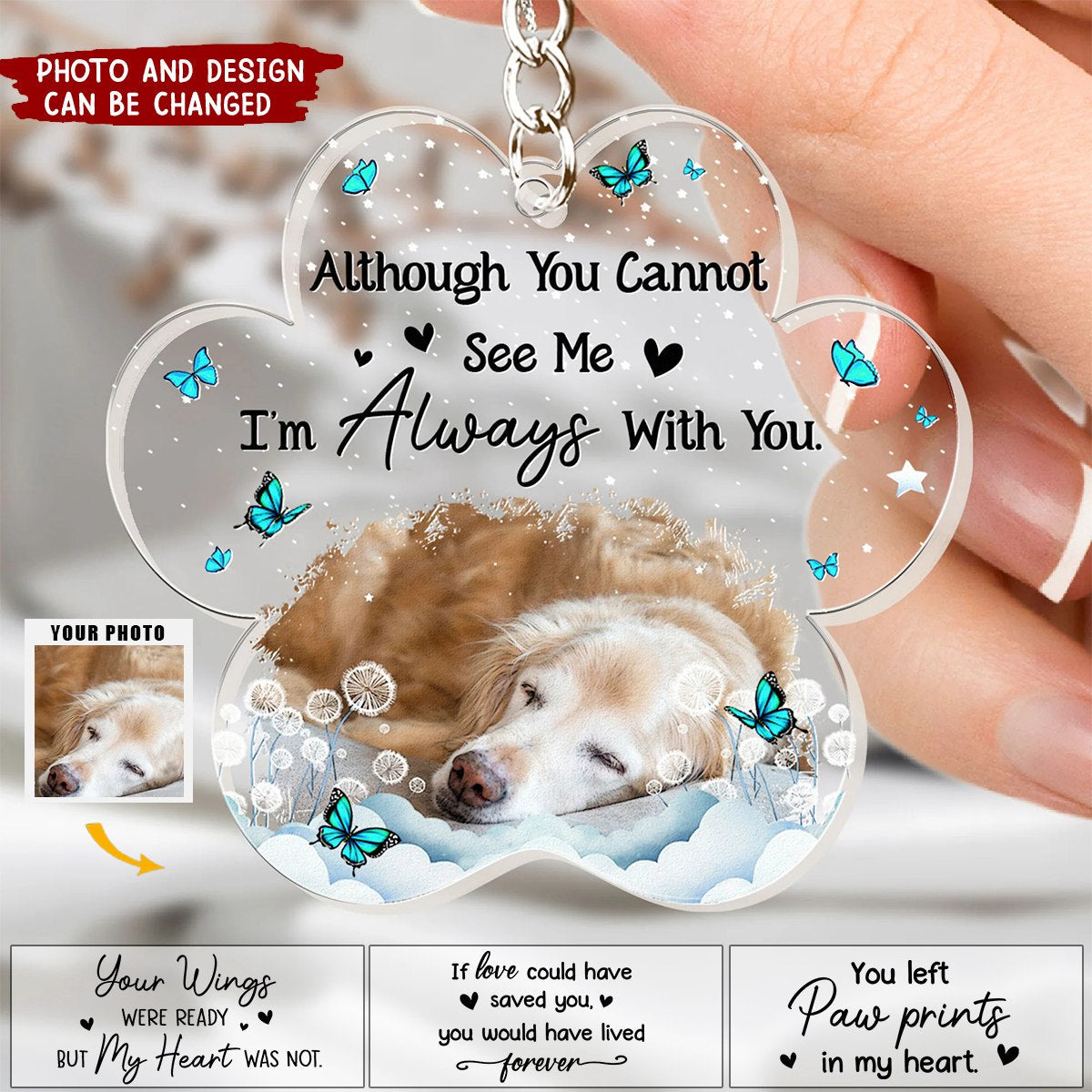 Pet Memorial I'm Always With You - Personalized Acrylic Photo Keychain