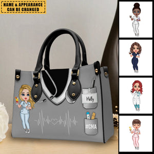 Nurse Life Pretty Doll Nurse Personalized Leather Handbag