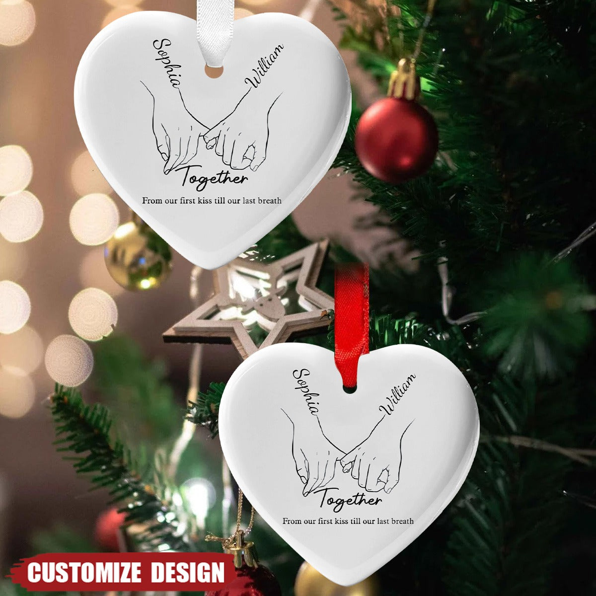 From our first kiss till our last breath -  Personalized Ceramic Ornament - 2024 New Release